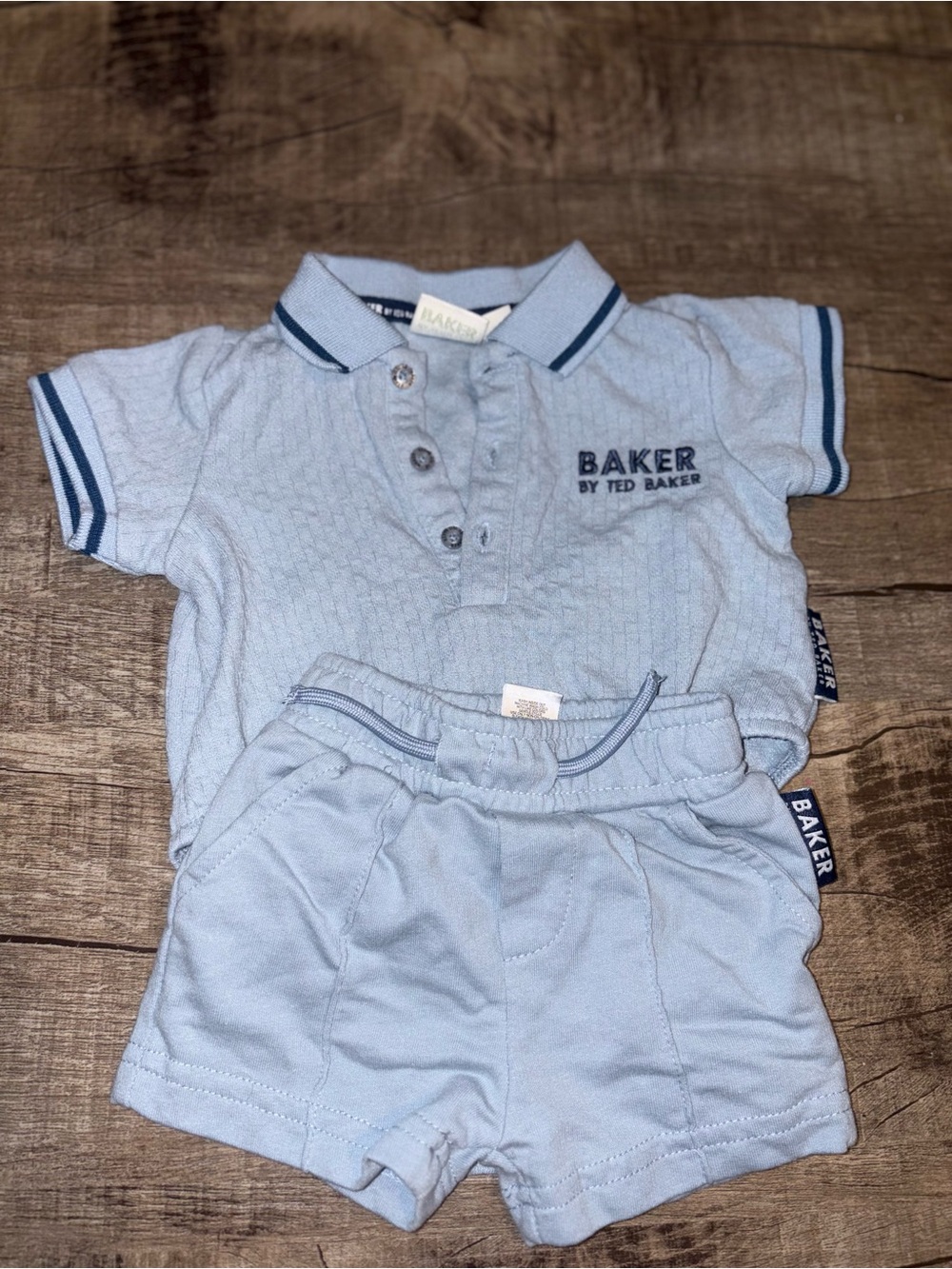 Light Blue infant Polo Set